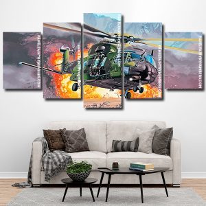 Military Helicopter War panels paint by numbers