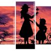 Mother And Daughter Silhouette panels paint by numbers