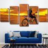 motorcyclist At sunset panel paint by numbers