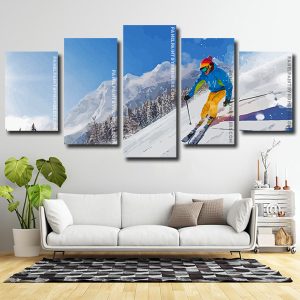 mountain skiing Panel paint by numbers