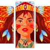 native lady Panels paint by numbers