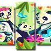 panda family Panels paint by numbers