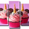 pink cupcakes Panels paint by numbers