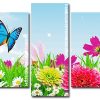 Shiny Spring Flowers And Butterflies panels paint by numbers