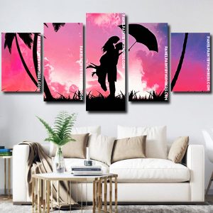 silhouettes couple in love panel paint by numbers