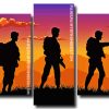 soldiers silhouette Panels paint by numbers