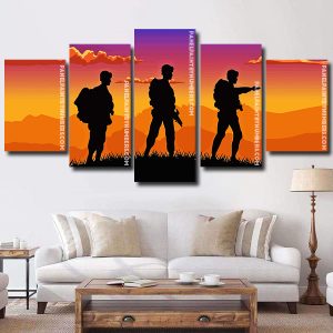 soldiers silhouette Panel paint by numbers