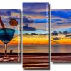 sunset beach with drink Panels paint by numbers