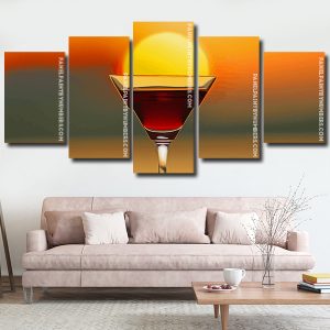 sunset glass cup Panel paint by numbers