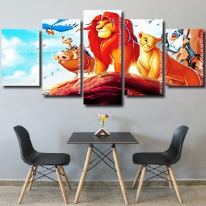 the lion king simba nala monkey timo pumbaa cartoon Panel paint by numbers