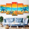 tropical sunset beach landscape Panel paint by numbers