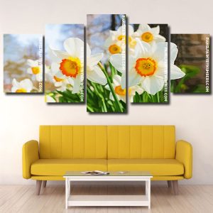 White Daffodils panels paint by numbers