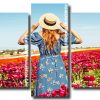 woman in a field of flowers Panels paint by numbers