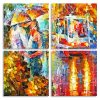 Abstract Couple Under Umbrella Panels paint by numbers