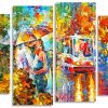 Abstract Couple Under Umbrella panels paint by numbers