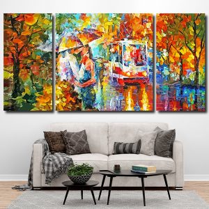 Abstract Couple Under Umbrella panels paint by numbers