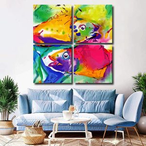 Abstract Fishes Panels paint by numbers