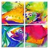 Abstract Fishes Panels paint by numbers