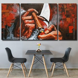 Abstract Man Smoking panels paint by numbers