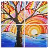 Abstract tree Panels paint by numbers