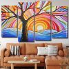 Abstract tree Panel paint by numbers