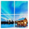 Alaska cabin and Northern lights Panels paint by numbers