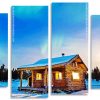 Alaska cabin and Northern lights Panels paint by numbers