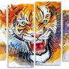 Angry Tiger Splatter panels paint by numbers