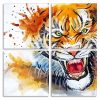 Angry Tiger Splatter panels paint by numbers