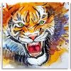 Angry Tiger Splatter panels paint by numbers