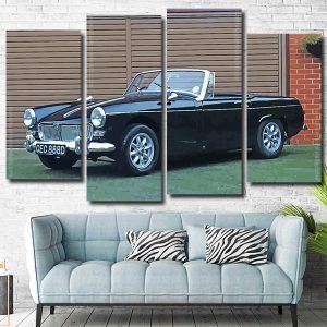 Antique Black Mg Car Panels paint by numbers