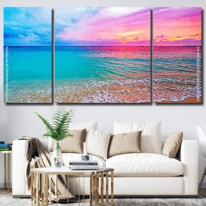 Beautiful Sunset colors at the Beach panel paint by numbers