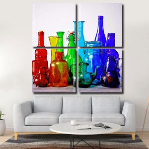 Colorful Glass Bottles panels paint by numbers