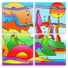 Colorful Landscape panels paint by numbers