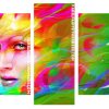 Colorful woman face panels paint by numbers