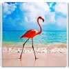 Flamingo Strolling On The Beach Panels paint by numbers