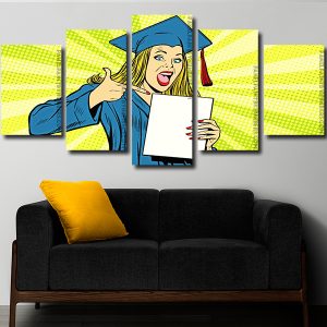 Graduating girl pop art Panel paint by numbers