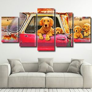 Puppies On A Truck panels paint by numbers