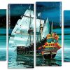 Sailing Pirate Ship In The Ocean panels paint by numbers