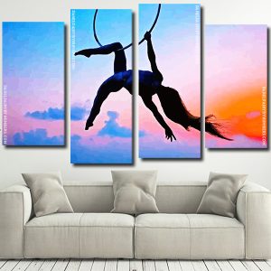 Aerial Silks Silhouette Panels paint by numbers