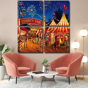 Circus Tentes Panels paint by numbers