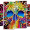 Abstract Colorful Skull Panels paint by numbers