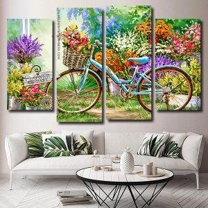 floral bike Panel paint by numbers