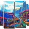 Aesthetic Fantasy Landscape 4 Panels Paint By Numbers