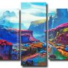 Aesthetic Fantasy Landscape 5 Panels Paint By Numbers