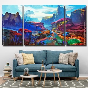 Aesthetic Fantasy Landscape 3 Panels Paint By Numbers