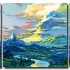 Aesthetic Fantasy Landscape Art 3 Panels Paint By Numbers