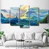 Aesthetic Fantasy Landscape Art 5 Panels Paint By Numbers