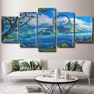 Fantasy Landscape 5 Panels Paint By Numbers