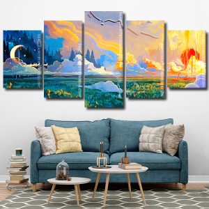 Fantasy Landscape Art 5 Panels Paint By Numbers